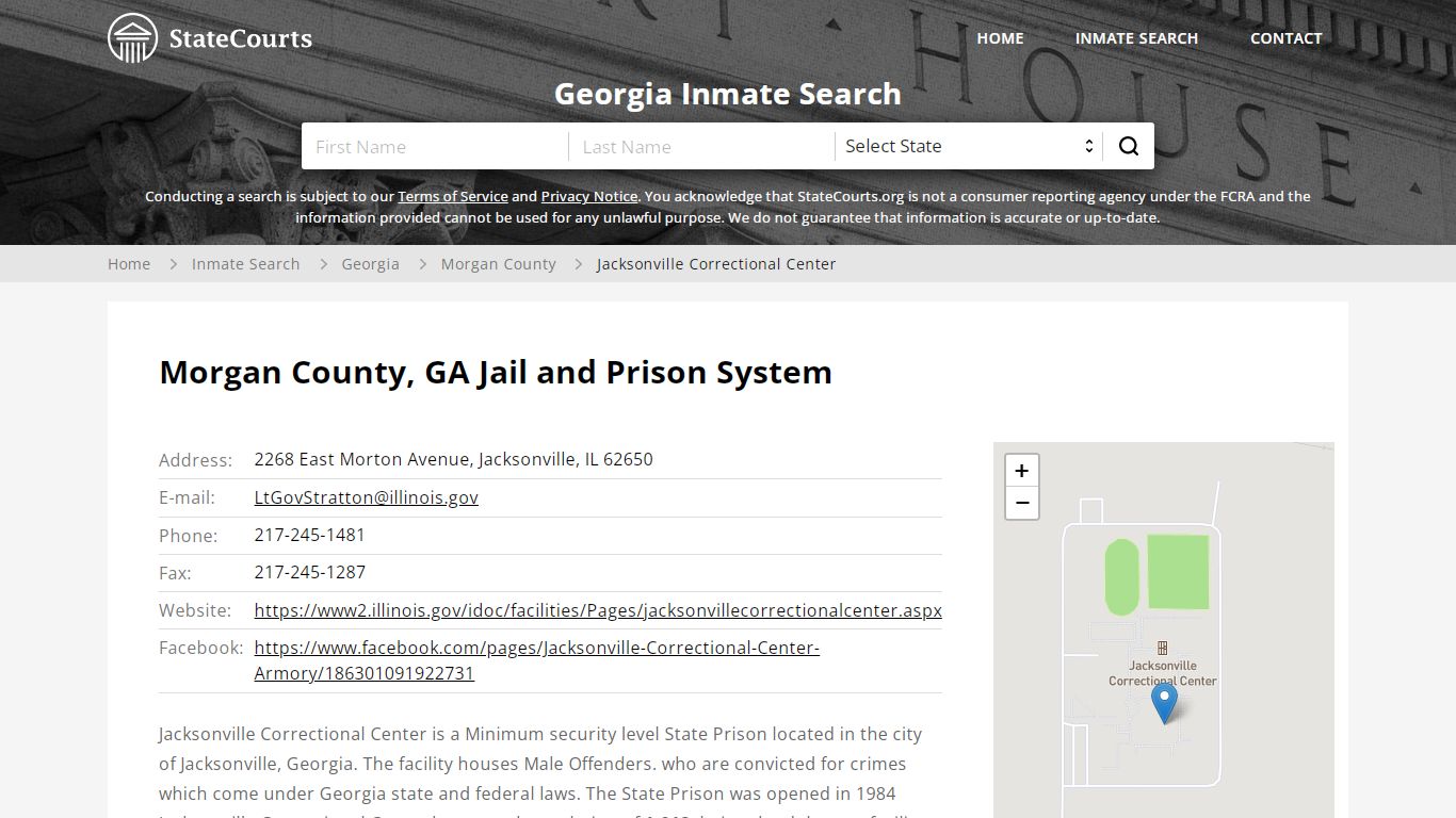 Jacksonville Correctional Center Inmate Records Search, Georgia ...